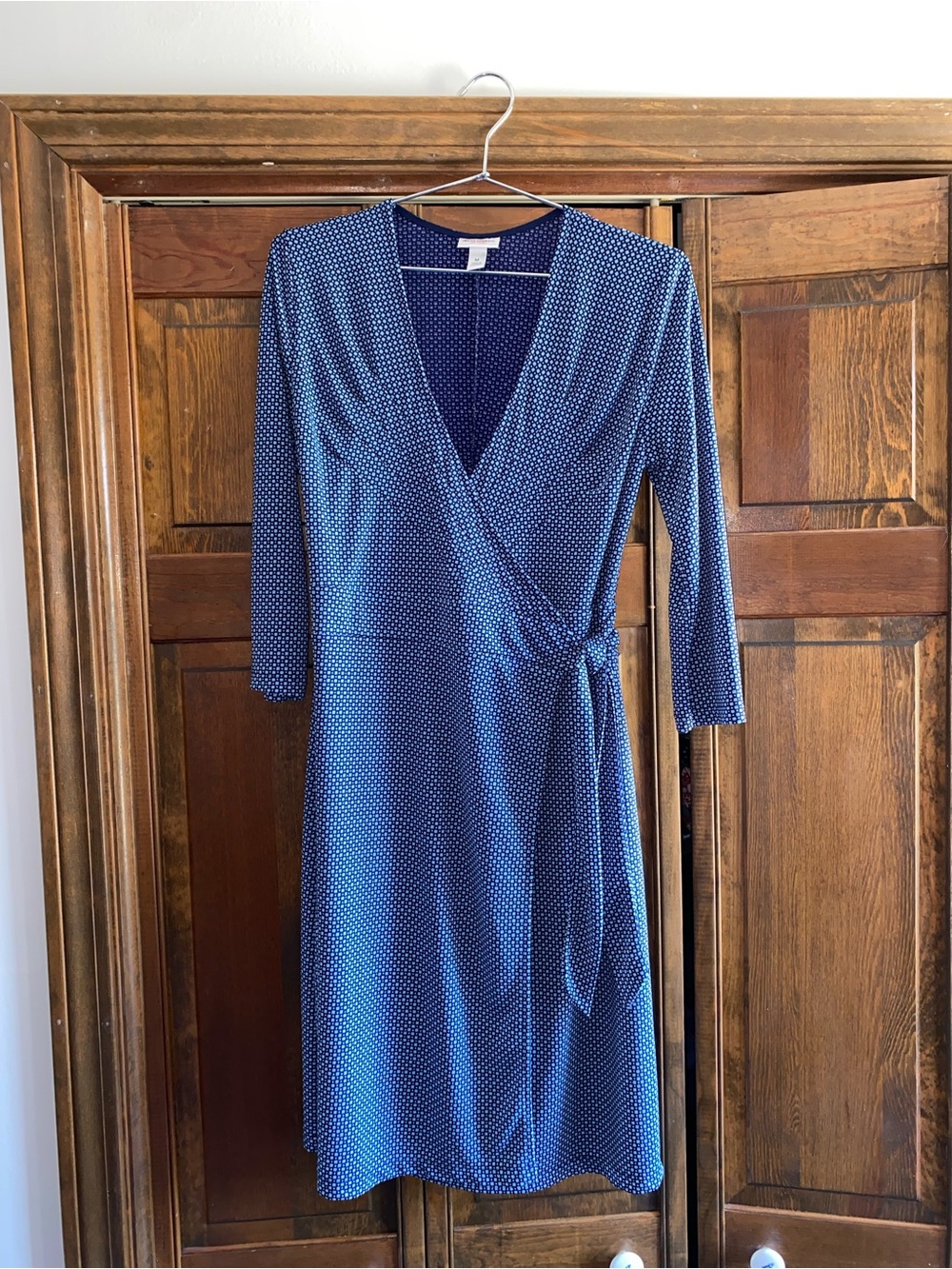 Isaac Mizrahi for Target Blue 3/4 Sleeve Wrap Dress